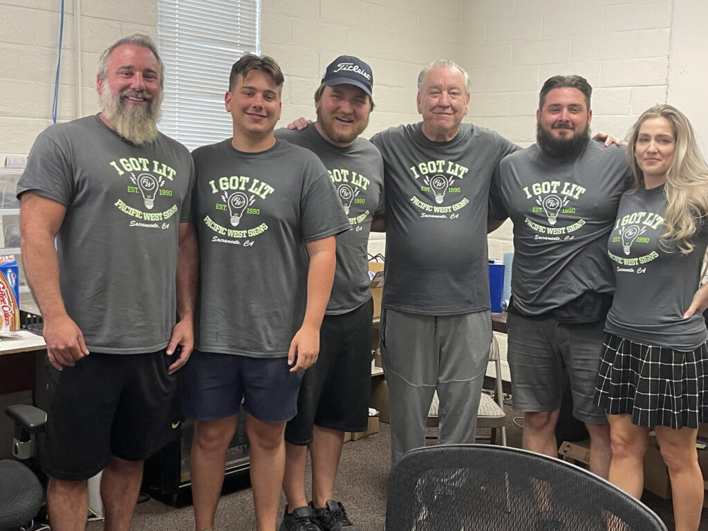 Pacific West Signs - a Sacramento Sign Company - installation and fabrication team in Sacramento, CA.