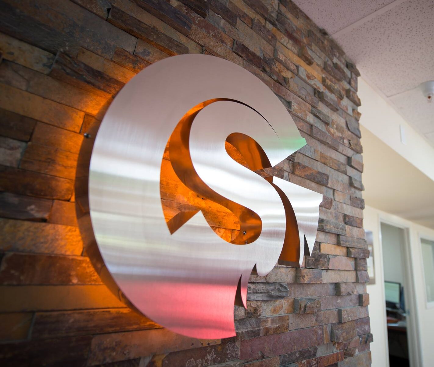 Interior Signs Sacramento - Halo Lit interior wall sign - Pacific West Signs